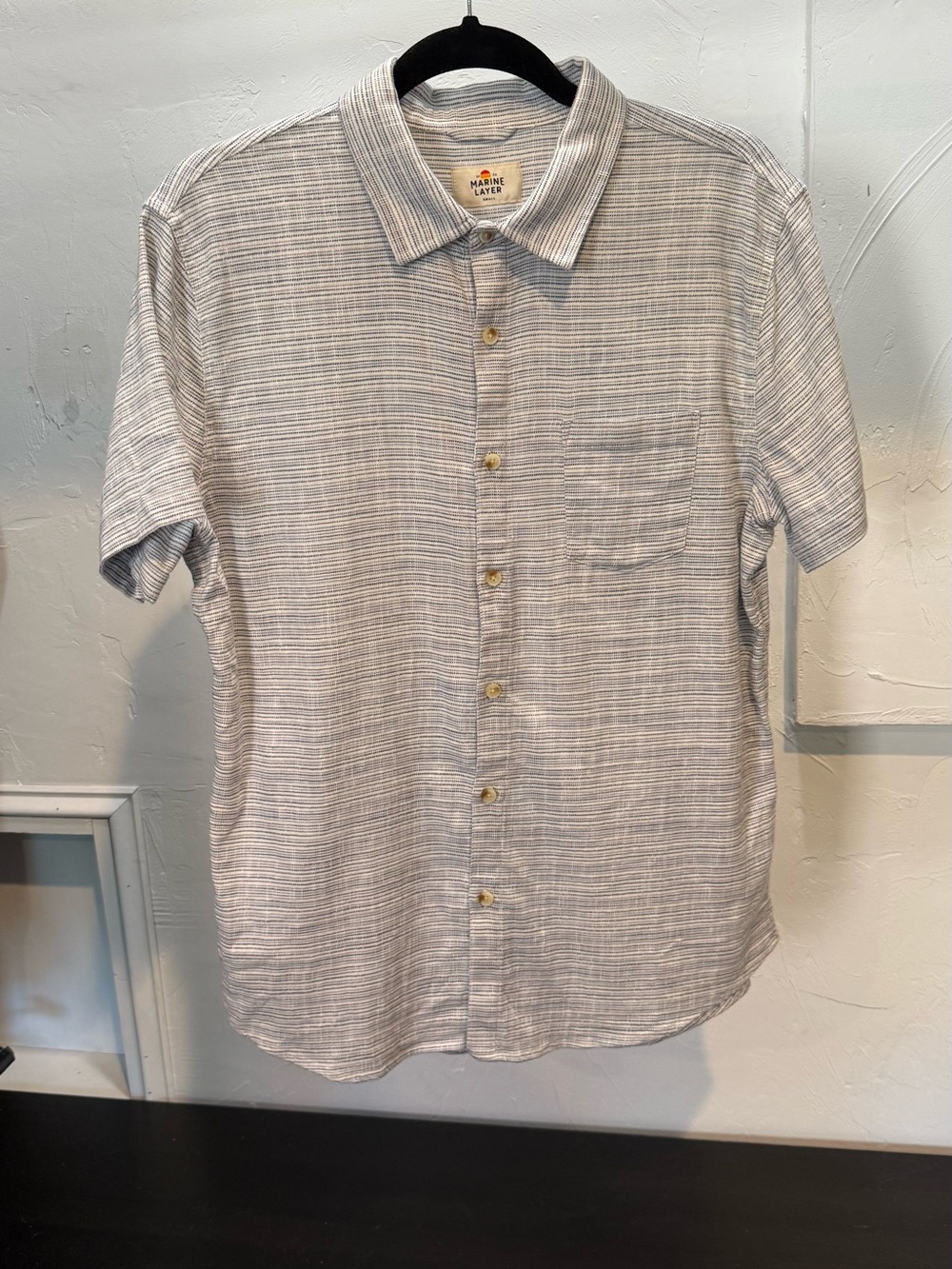 Marine Layer Men’s Stretch Selvage Short Sleeve Shirt - Small